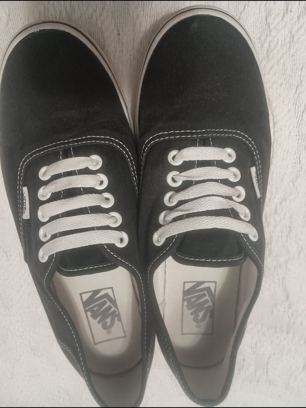 Vans Black Canvas Low-Top Sneakers with White Laces